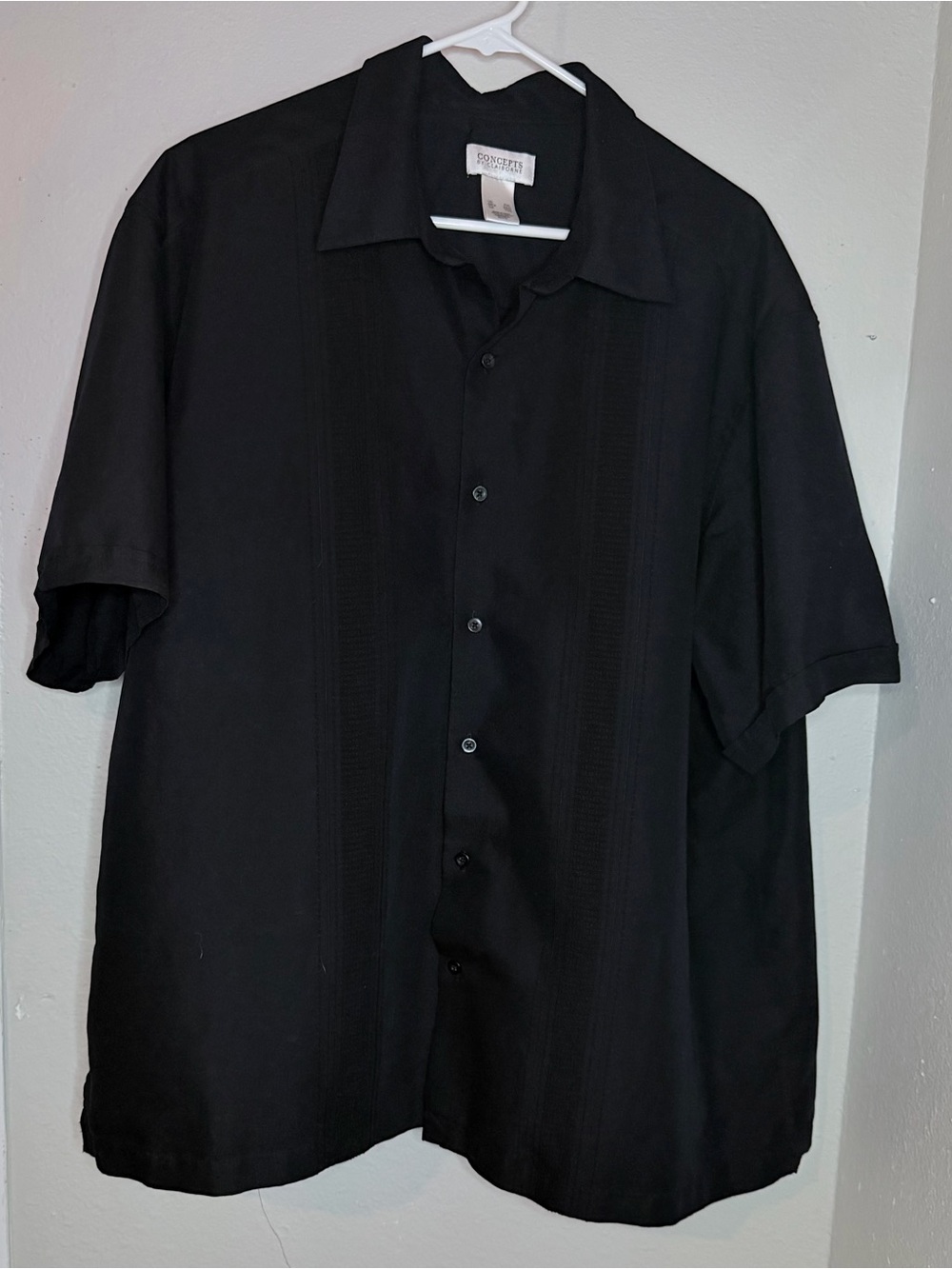 Concepts by Claiborne Black Short Sleeve Men Button Shirt XXL